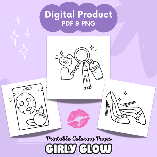 Girly Glow Printable Coloring Pages