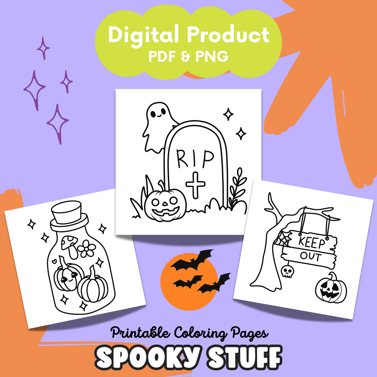 Spooky Stuff Printable Coloring Pages